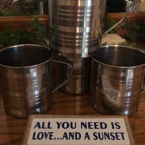 Set of 4 -Stainless steel mugs-Brand new with tags